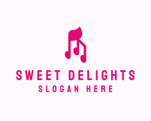 Pink Musical Notes logo design