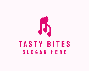 Playlist - Pink Musical Notes logo design