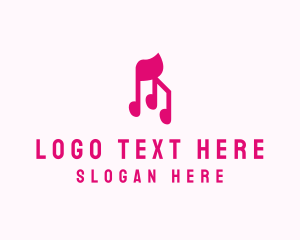 Music - Pink Musical Notes logo design