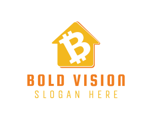 Yellow Bitcoin House logo design