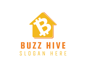 Yellow Bitcoin House logo design