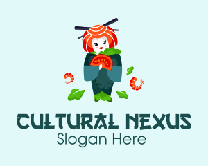 Culture - Japanese Sushi Geisha logo design
