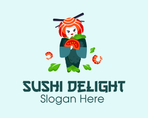 Sushi - Japanese Sushi Geisha logo design