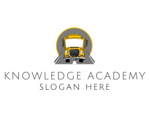 School - Yellow School Bus logo design