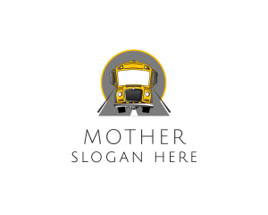Toy Train - Yellow School Bus logo design