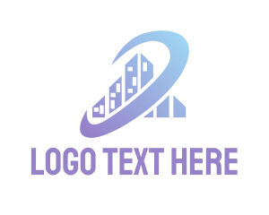 Land Developer - Skyscraper Building Orbit logo design