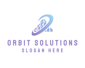 Skyscraper Building Orbit logo design