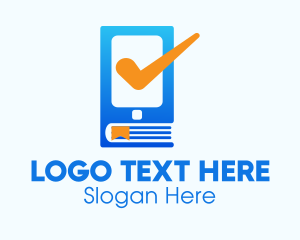 Mobile Phone - Phone Check Bookmark logo design