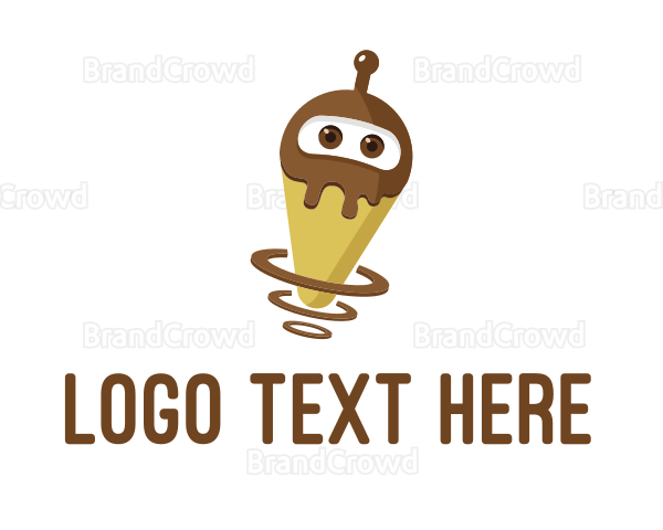 Robot Chocolate Ice Cream Logo