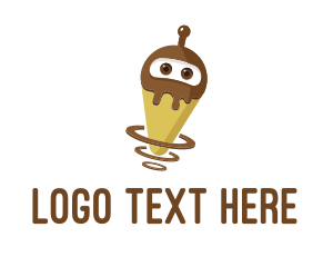 Futuristic - Robot Chocolate Ice Cream logo design