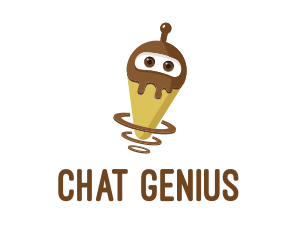 Robot Chocolate Ice Cream logo design