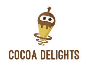 Robot Chocolate Ice Cream logo design