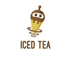 Robot Chocolate Ice Cream logo design