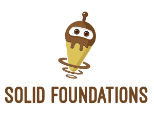 Futuristic - Robot Chocolate Ice Cream logo design