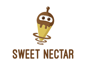 Robot Chocolate Ice Cream logo design