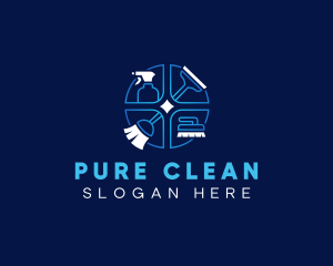 Clean Janitorial Sanitation logo design