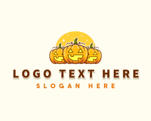 Spooky Pumpkin Halloween Logo