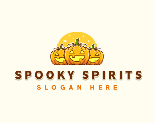 Spooky Pumpkin Halloween logo design