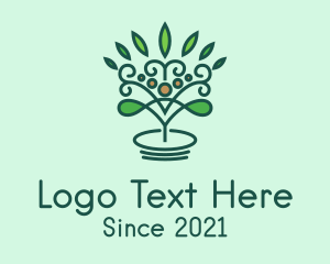Wavy - Intricate Eco Plant logo design