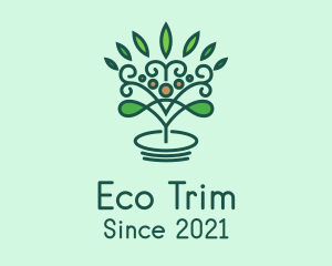 Intricate Eco Plant logo design