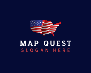 American Map Flag logo design