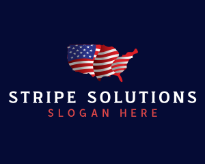 American Map Flag logo design