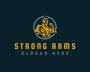 Masculine Strong Bodybuilder logo design