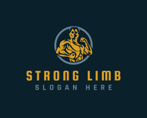 Masculine Strong Bodybuilder logo design