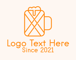 Booze - Orange Beer Mug logo design