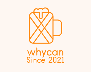 Draught Beer - Orange Beer Mug logo design