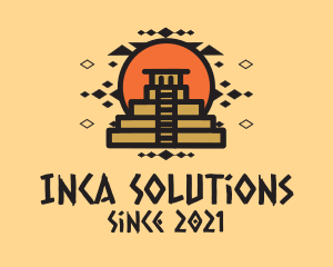 Inca - Aztec Pyramid Structure logo design