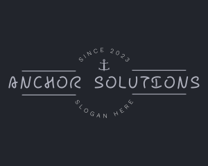 Anchor Nautical Handwriting  logo design