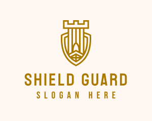Defense - Castle Defense Shield logo design