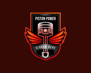 Piston - Automotive Piston Wing logo design