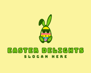 Cool Easter Bunny logo design