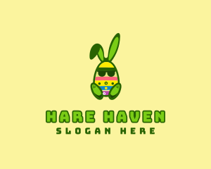 Cool Easter Bunny logo design