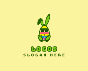 Beach Trip - Cool Easter Bunny logo design