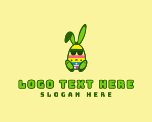 Kids Party - Cool Easter Bunny logo design