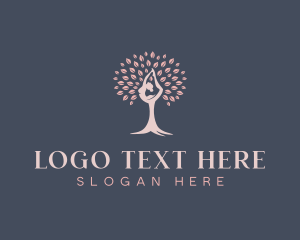 Organic - Yoga Tree Meditation logo design