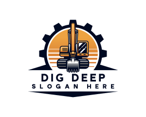 Excavation Machine Contractor logo design