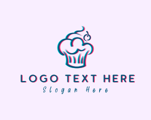 Glitch Cherry Cupcake Logo