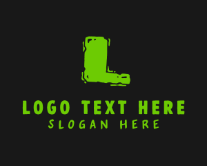 Horror - Green Handwritten Lettermark logo design