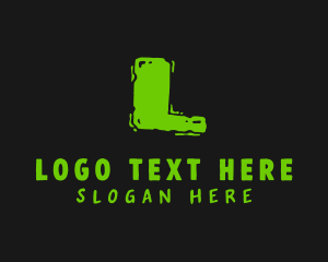 Slime - Green Handwritten Lettermark logo design