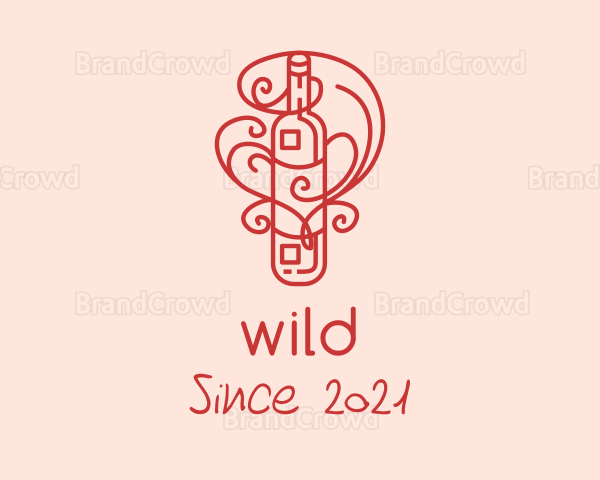 Swirly Liquor Bottle Logo