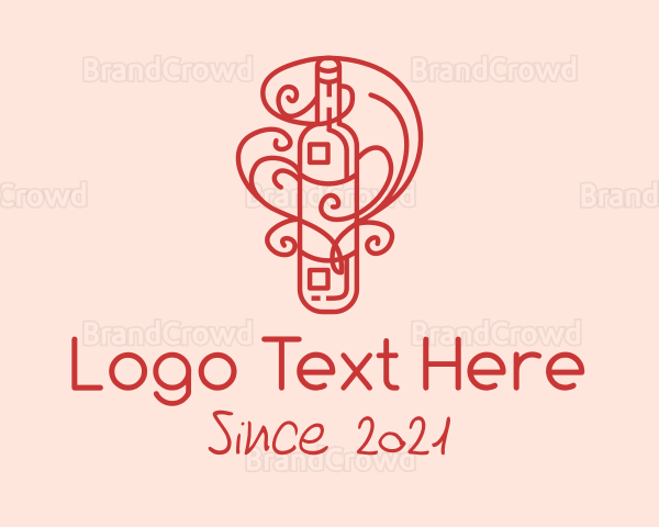 Swirly Liquor Bottle Logo