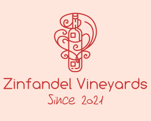 Zinfandel - Swirly Liquor Bottle logo design