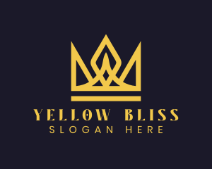 Yellow Premium Crown  logo design