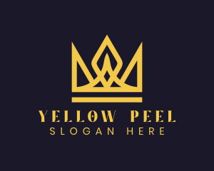 Yellow Premium Crown  logo design