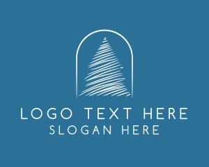 Christmas Tree - Modern Snow Pine Tree logo design