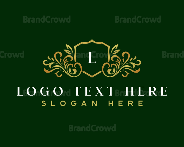 Luxury Florist Leaf Shield Logo